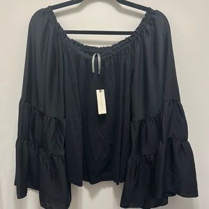 Anthropologie Off the Shoulder Bell Blouse Size Small